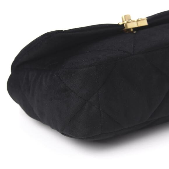 CHANEL 19 Medium Black Velvet Flap Bag Crossbody Shoulder Bag Mixed Hardware - Picture 5 of 9